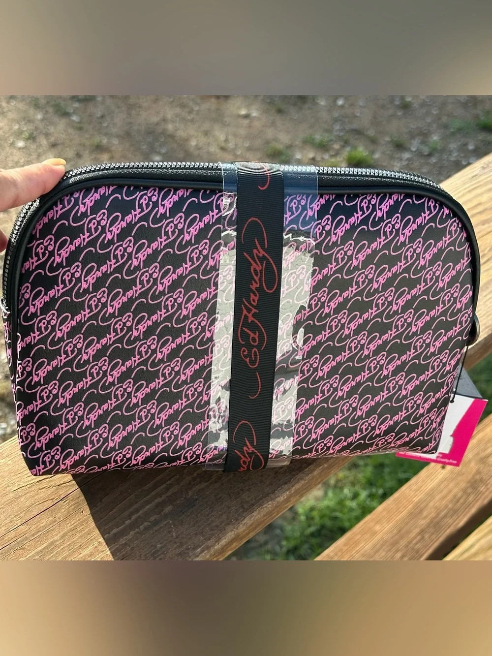 Ed Hardy Tattoo Heart & Butterfly Cosmetic Bag Set